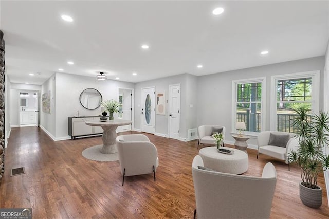 100 Little Ridge Rd, Berkeley Lake, GA 30096 - living area featuring recessed lighting and wood finished floors