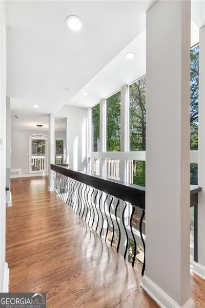 100 Little Ridge Rd, Berkeley Lake, GA 30096 - hallway featuring wood finished floors and recessed lighting