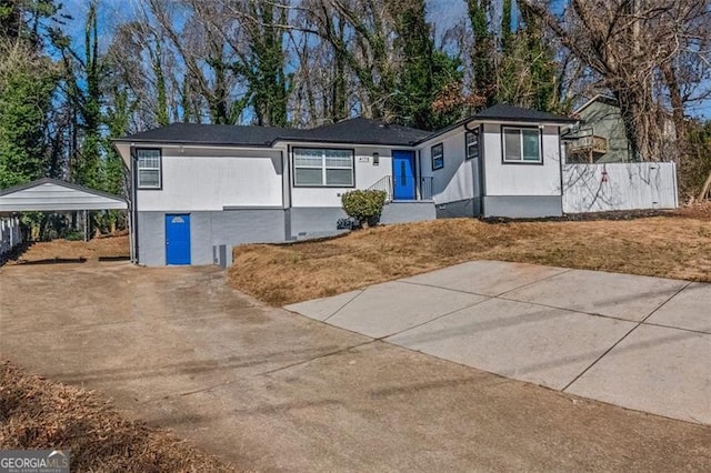 4175 Danforth, Atlanta, GA 30331 - ranch-style home with concrete driveway and a carport