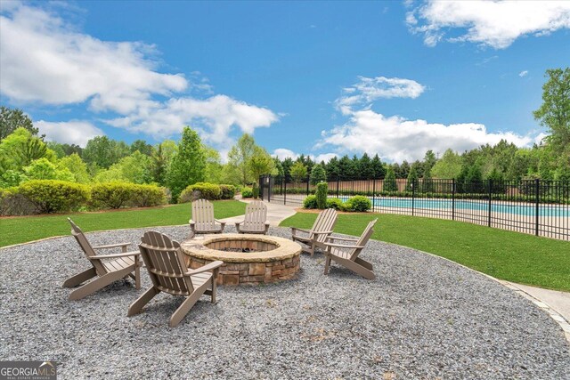 4240 Spring Rdg, Cumming, GA 30028 - view of patio with a fire pit