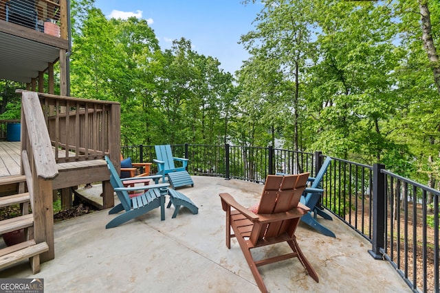 5527 Little River Cir, Gainesville, GA 30506 - view of patio / terrace featuring a deck and view of wooded area