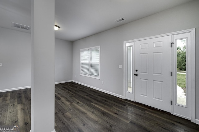 1575 Cabin Creek Trl, Griffin, GA 30223 - foyer with visible vents, baseboards, and dark wood-style floors