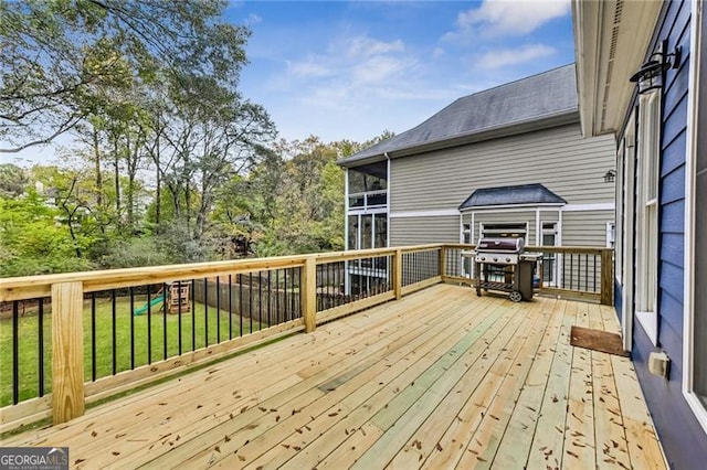 2244 Spink St NW, Atlanta, GA 30318 - deck featuring grilling area and a sunroom