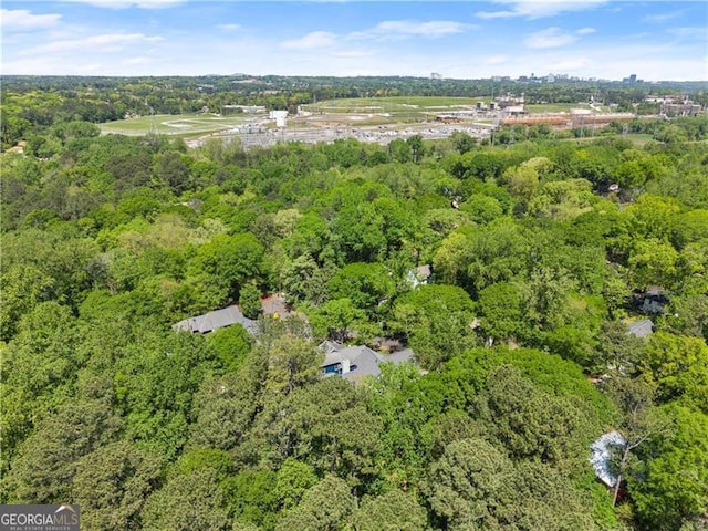 2244 Spink St NW, Atlanta, GA 30318 - aerial overview of property's location with a heavily wooded area