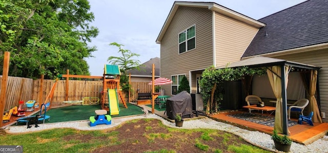 89 Tiller Way, Port Wentworth, GA 31407 - exterior space featuring a gazebo and a fenced backyard