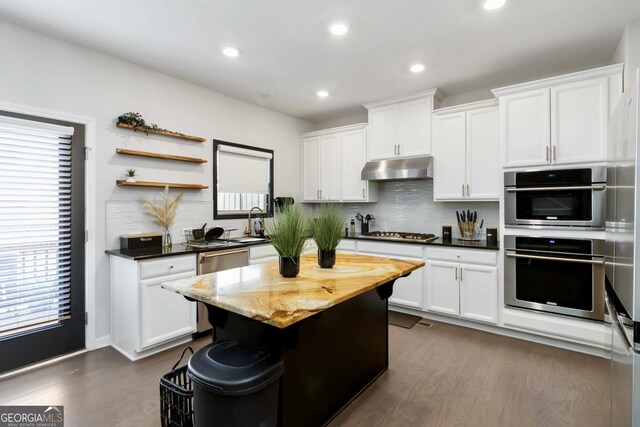 371 Northaven Ave, Suwanee, GA 30024 - kitchen featuring under cabinet range hood, stainless steel appliances, healthy amount of natural light, and recessed lighting