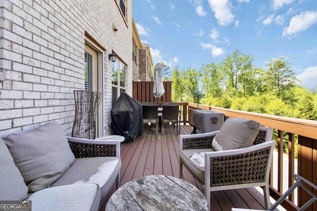 371 Northaven Ave, Suwanee, GA 30024 - deck featuring outdoor dining space, area for grilling, and central AC unit