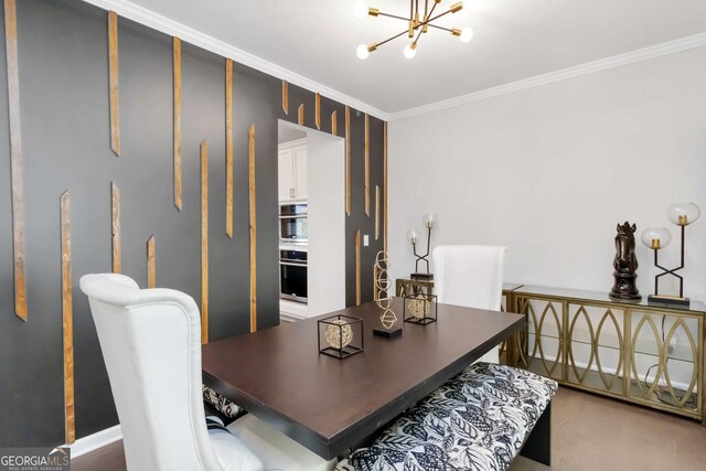 371 Northaven Ave, Suwanee, GA 30024 - office with a chandelier and ornamental molding