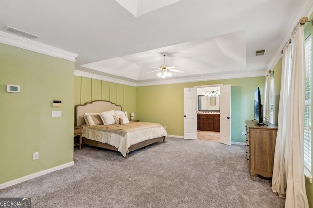 2267 Howell Farms Trl, Acworth, GA 30101 - bedroom featuring visible vents, baseboards, and ornamental molding