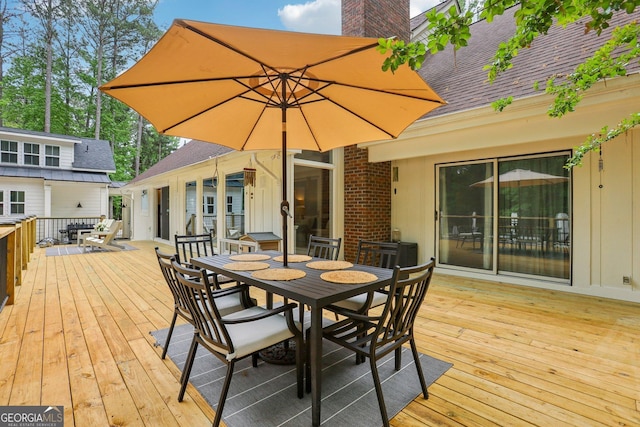 400 Peachtree Pkwy, Peachtree City, GA 30269 - wooden terrace with outdoor dining area
