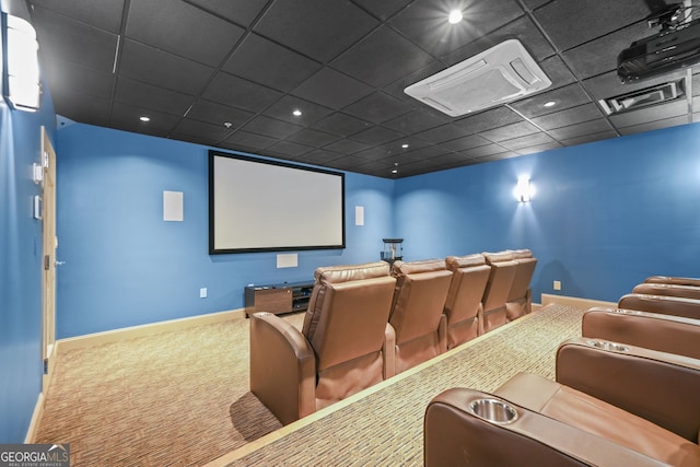 3481 Lakeside Dr NE Unit 601, Atlanta, GA 30326 - carpeted home theater room with a paneled ceiling and baseboards