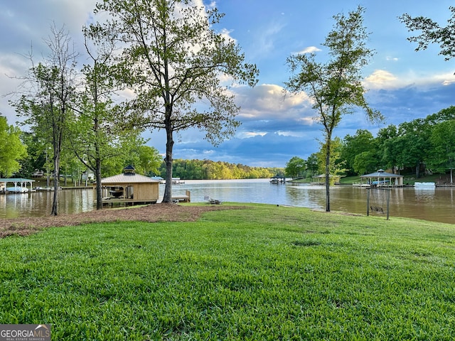 112 Little River Ct, Eatonton, GA 31024 - view of yard featuring a water view and a gazebo