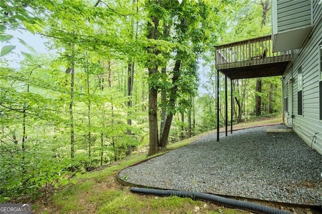 view of yard featuring a deck