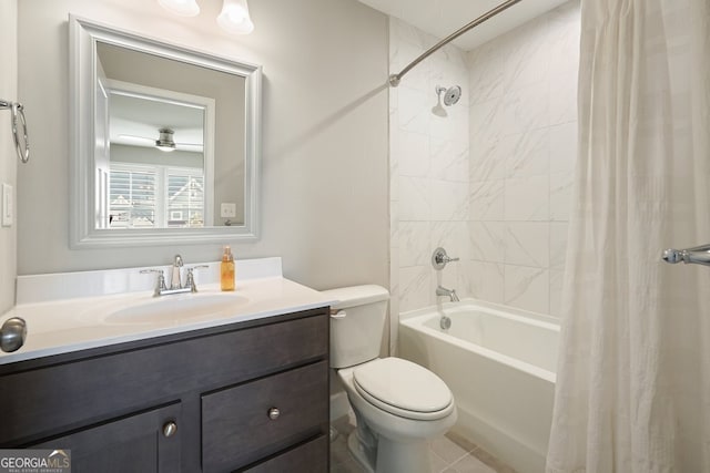 2127 Harmony Dr, Canton, GA 30115 - bathroom with shower / tub combo, toilet, and vanity