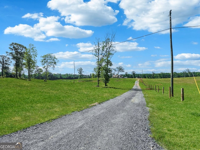 view of street featuring a rural view