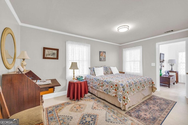 84 Weatherly Rd, Clarkesville, GA 30523 - bedroom featuring ornamental molding, multiple windows, and visible vents