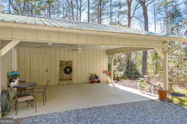84 Weatherly Rd, Clarkesville, GA 30523 - view of patio with a carport and ceiling fan