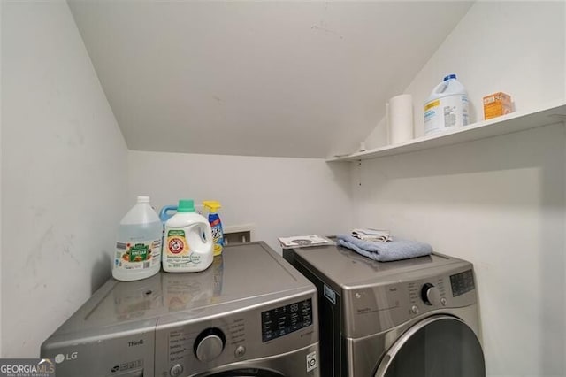 1535 Deerwood Dr, Decatur, GA 30030 - washroom featuring washing machine and clothes dryer and laundry area