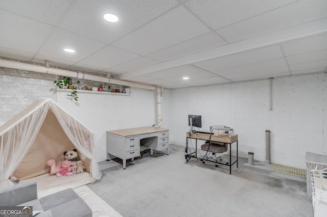 3095 Willow Park Dr, Dacula, GA 30019 - office with a paneled ceiling and recessed lighting