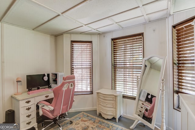 3095 Willow Park Dr, Dacula, GA 30019 - office with plenty of natural light, baseboards, and concrete flooring