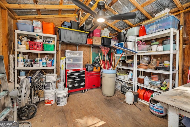 view of storage area