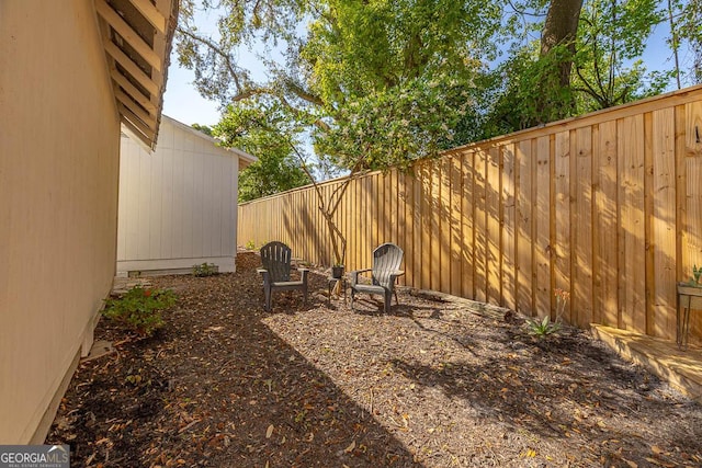 view of yard featuring fence