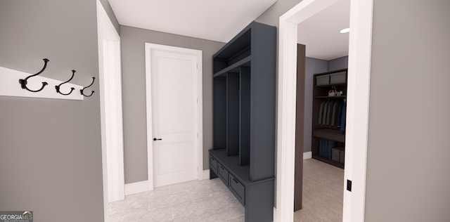 mudroom with baseboards
