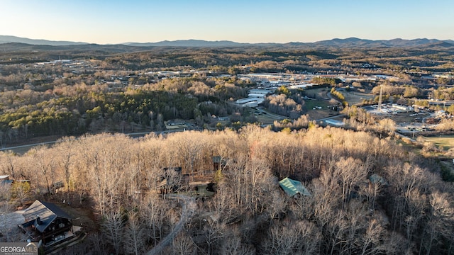 aerial view featuring a mountain view