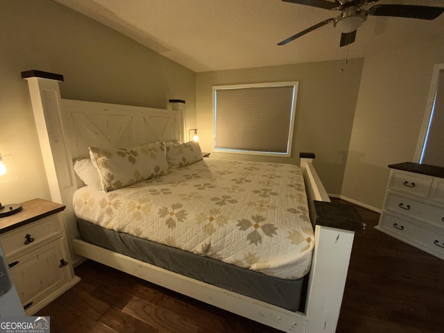 426 Shenendoa Dr, Ellijay, GA 30540 - bedroom with dark wood-style floors and a ceiling fan
