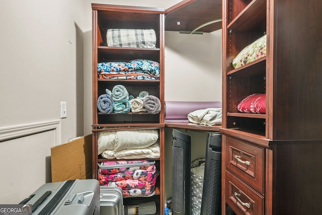 view of walk in closet