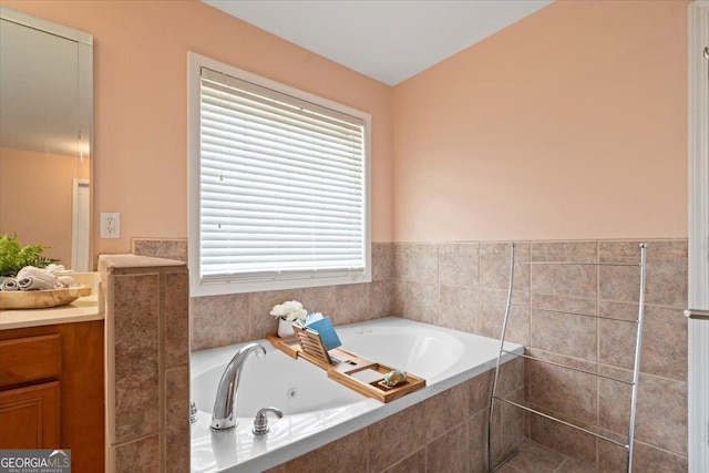 60 Heritage Keep, Covington, GA 30016 - full bathroom with vanity, healthy amount of natural light, and a whirlpool tub