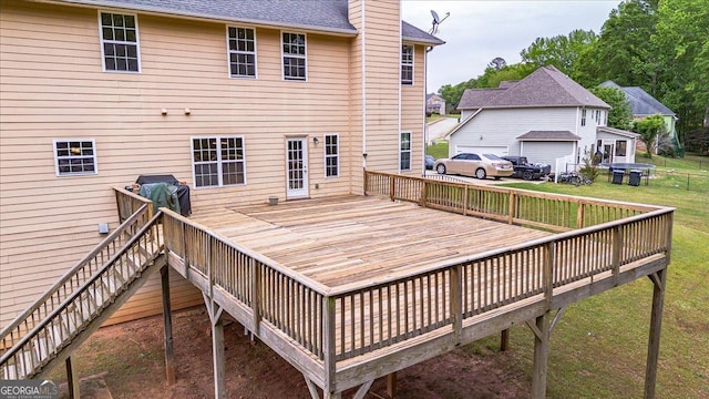 60 Heritage Keep, Covington, GA 30016 - deck with stairs, a grill, and a lawn