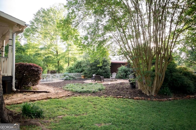 view of yard with a patio area