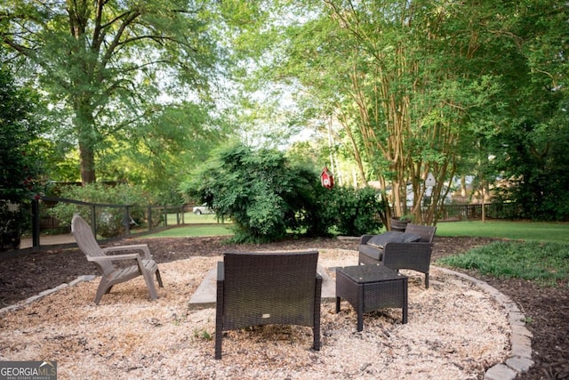 view of yard with fence