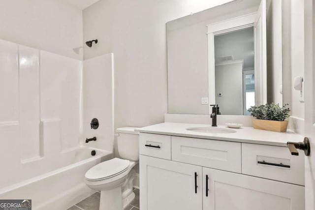 205 Farrell Creek Dr, Senoia, GA 30276 - full bathroom featuring vanity, shower / tub combination, and tile patterned floors