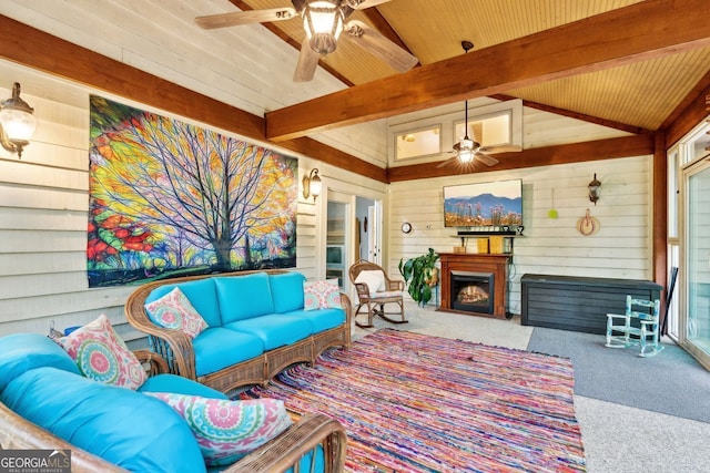 4761 Gateway Ln, Flowery Branch, GA 30542 - deck with a ceiling fan, an outdoor living space, and a patio