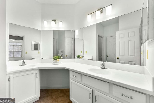 406 Vinings Forest Cir SE, Smyrna, GA 30080 - full bathroom featuring double vanity, tile patterned flooring, and a sink