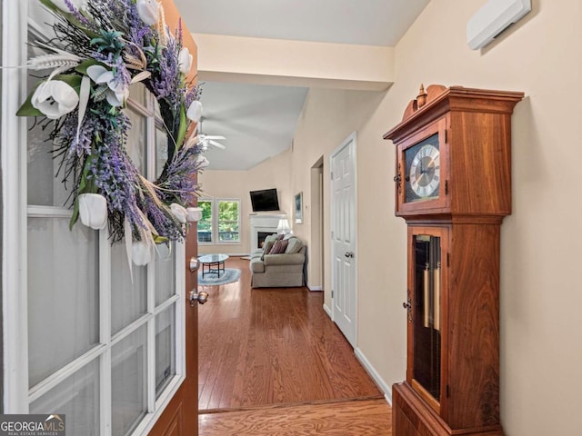 2402 Jasmine Glen Dr, Buford, GA 30519 - hallway featuring wood finished floors