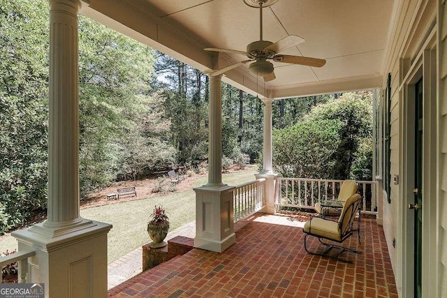 835 Timothy Rd, Athens, GA 30606 - view of patio / terrace featuring a porch and ceiling fan