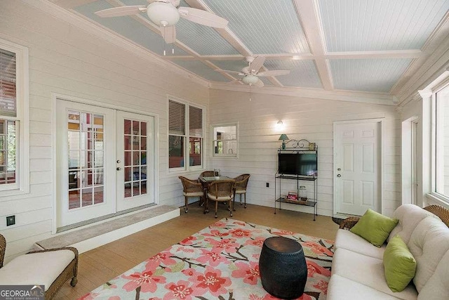 835 Timothy Rd, Athens, GA 30606 - sunroom featuring coffered ceiling, a healthy amount of sunlight, and french doors