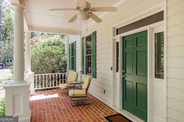 835 Timothy Rd, Athens, GA 30606 - doorway to property with ceiling fan and covered porch