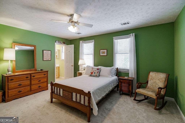 835 Timothy Rd, Athens, GA 30606 - bedroom featuring light carpet, visible vents, and ceiling fan