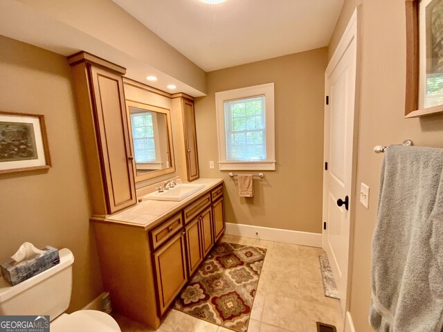 522 Satsuma Ct S, Ellijay, GA 30540 - bathroom with vanity, tile patterned floors, and recessed lighting