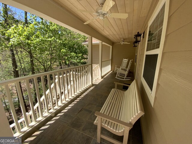 522 Satsuma Ct S, Ellijay, GA 30540 - balcony with a ceiling fan