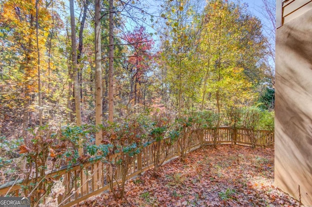 view of yard featuring fence