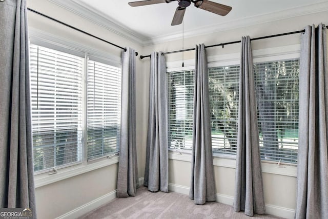 161 Limeburn Trl, Saint Simons, GA 31522 - carpeted spare room featuring plenty of natural light, a ceiling fan, and baseboards