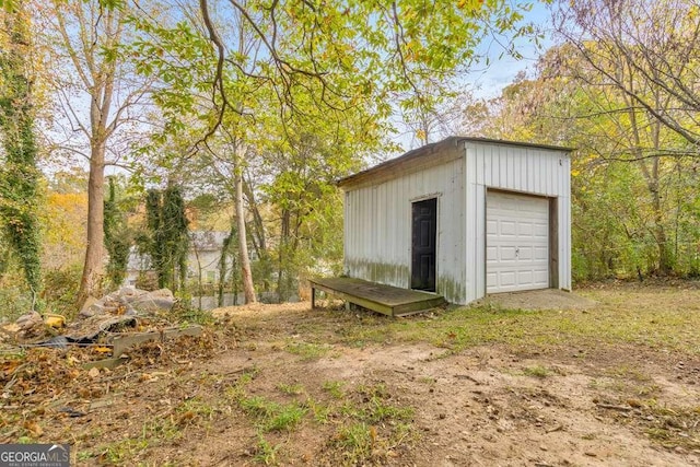 view of garage