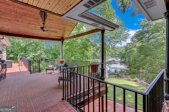 2436 Hawthorne Ln, Gainesville, GA 30506 - fenced backyard with ceiling fan