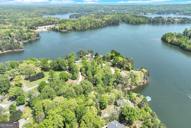 2436 Hawthorne Ln, Gainesville, GA 30506 - drone / aerial view featuring a water view and a wooded view