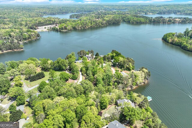 2436 Hawthorne Ln, Gainesville, GA 30506 - bird's eye view of a heavily wooded area and a large body of water